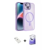 MARSİLYAN™- iPhone 14 Kılıf Yadigar Asil Koleksiyonu - Siyah Bilvis 5in1 5D Magic Hayalet Cam Ekran Koruyucu + Diamond Kamera Lens - SABE