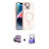 MARSİLYAN™- iPhone 14 Kılıf Yadigar Asil Koleksiyonu - Siyah Bilvis 5in1 5D Magic Hayalet Cam Ekran Koruyucu + Raze Metal Kamera Lens - GS
