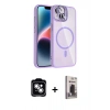MARSİLYAN™- iPhone 14 Kılıf Yadigar Asil Koleksiyonu - Siyah Bilvis Hayalet Cam Ekran Koruyucu + PVD Metal Kamera Lens - GS