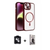 MARSİLYAN™- iPhone 14 Kılıf Yadigar Asil Koleksiyonu - Siyah Bilvis Hayalet Cam Ekran Koruyucu + PVD Metal Kamera Lens - GS