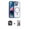 MARSİLYAN™- iPhone 14 Kılıf Yadigar Asil Koleksiyonu - Siyah Bilvis Hayalet Cam Ekran Koruyucu + PVD Metal Kamera Lens - GS