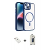 MARSİLYAN™- iPhone 14 Kılıf Yadigar Asil Koleksiyonu - Siyah Bilvis Hayalet Cam Ekran Koruyucu + Diamond Kamera Lens - KI