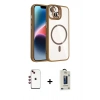 MARSİLYAN™- iPhone 14 Kılıf Yadigar Asil Koleksiyonu - Siyah Bilvis Hayalet Cam Ekran Koruyucu + Shine Kamera Lens - KI