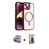 MARSİLYAN™- iPhone 14 Kılıf Yadigar Asil Koleksiyonu - Siyah Bilvis Hayalet Cam Ekran Koruyucu + Raze Metal Kamera Lens - MR