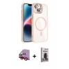 MARSİLYAN™- iPhone 14 Kılıf Yadigar Asil Koleksiyonu - Siyah Bilvis Hayalet Cam Ekran Koruyucu + Raze Metal Kamera Lens - KI