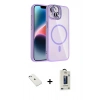 MARSİLYAN™- iPhone 14 Kılıf Yadigar Asil Koleksiyonu - Siyah Bilvis Hayalet Cam Ekran Koruyucu + Diamond Kamera Lens - SABE