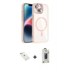 MARSİLYAN™- iPhone 14 Kılıf Yadigar Asil Koleksiyonu - Siyah Bilvis Hayalet Cam Ekran Koruyucu + Diamond Kamera Lens - SABE