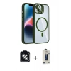 MARSİLYAN™- iPhone 14 Kılıf Yadigar Asil Koleksiyonu - Siyah Bilvis Hayalet Cam Ekran Koruyucu + PVD Metal Kamera Lens - YL
