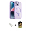 MARSİLYAN™- iPhone 14 Kılıf Yadigar Asil Koleksiyonu - Siyah Buffer Cam Ekran Koruyucu + Diamond Kamera Lens - YL