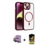 MARSİLYAN™- iPhone 14 Kılıf Yadigar Asil Koleksiyonu - Siyah Buffer Cam Ekran Koruyucu + Raze Metal Kamera Lens - GS