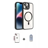 MARSİLYAN™- iPhone 14 Kılıf Yadigar Asil Koleksiyonu - Siyah Joko Magic 5D Cam + Shine Kamera Lens - KI