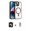 MARSİLYAN™- iPhone 14 Kılıf Yadigar Asil Koleksiyonu - Siyah Joko Magic 5D Cam + PVD Metal Kamera Lens - GS