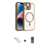 MARSİLYAN™- iPhone 14 Kılıf Yadigar Asil Koleksiyonu - Siyah Joko Magic 5D Hayalet Cam + Diamond Kamera Lens - KI