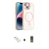 MARSİLYAN™- iPhone 14 Kılıf Yadigar Asil Koleksiyonu - Siyah Joko Magic 5D Hayalet Cam + Diamond Kamera Lens - KI