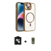 MARSİLYAN™- iPhone 14 Kılıf Yadigar Asil Koleksiyonu - Siyah Joko Magic 5D Hayalet Cam + PVD Metal Kamera Lens - GS
