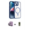 MARSİLYAN™- iPhone 14 Kılıf Yadigar Asil Koleksiyonu - Siyah Joko Magic 5D Hayalet Cam + Raze Metal Kamera Lens - GS