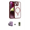 MARSİLYAN™- iPhone 14 Kılıf Yadigar Asil Koleksiyonu - Siyah Joko Magic 5D Hayalet Cam + Raze Metal Kamera Lens - GS