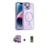 MARSİLYAN™- iPhone 14 Kılıf Yadigar Asil Koleksiyonu - Siyah Joko Magic 5D Hayalet Cam + Raze Metal Kamera Lens - GS