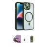 MARSİLYAN™- iPhone 14 Kılıf Yadigar Asil Koleksiyonu - Siyah Joko Magic 5D Hayalet Cam + Raze Metal Kamera Lens - KI