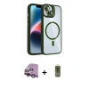 MARSİLYAN™- iPhone 14 Kılıf Yadigar Asil Koleksiyonu - Siyah Joko Magic 5D Hayalet Cam + Raze Metal Kamera Lens - MR
