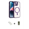 MARSİLYAN™- iPhone 14 Kılıf Yadigar Asil Koleksiyonu - Siyah Joko Magic 5D Hayalet Cam + Diamond Kamera Lens - SABE