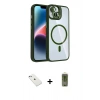 MARSİLYAN™- iPhone 14 Kılıf Yadigar Asil Koleksiyonu - Siyah Joko Magic 5D Hayalet Cam + Diamond Kamera Lens - SABE