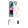 MARSİLYAN™- iPhone 14 Kılıf Yadigar Asil Koleksiyonu - Siyah Joko Magic 5D Hayalet Cam + Siyah Shine Kamera Lens