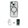 MARSİLYAN™- iPhone 14 Kılıf Yadigar Klasik Özel Seri - Şeffaf 360 Full Body Arka Koruyucu + Shine Kamera Lens - GI