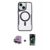 MARSİLYAN™- iPhone 14 Kılıf Yadigar Klasik Özel Seri - Şeffaf 360 Full Body Arka Koruyucu + Raze Metal Kamera Lens - SH