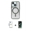 MARSİLYAN™- iPhone 14 Kılıf Yadigar Klasik Özel Seri - Şeffaf 360 Full Body Arka Koruyucu + Shine Kamera Lens - MI