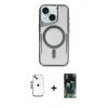 MARSİLYAN™- iPhone 14 Kılıf Yadigar Klasik Özel Seri - Şeffaf 360 Full Body Arka Koruyucu + Shine Kamera Lens - GS