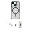 MARSİLYAN™- iPhone 14 Kılıf Yadigar Klasik Özel Seri - Şeffaf Pasifik Cam Ekran Koruyucu + Diamond Kamera Lens - KI