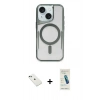 MARSİLYAN™- iPhone 14 Kılıf Yadigar Klasik Özel Seri - Şeffaf Pasifik Cam Ekran Koruyucu + Diamond Kamera Lens - YL