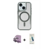 MARSİLYAN™- iPhone 14 Kılıf Yadigar Klasik Özel Seri - Şeffaf Pasifik Cam Ekran Koruyucu + Raze Metal Kamera Lens - MR