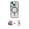 MARSİLYAN™- iPhone 14 Kılıf Yadigar Klasik Özel Seri - Şeffaf Pasifik Cam Ekran Koruyucu + Raze Metal Kamera Lens - KI