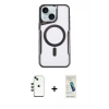 MARSİLYAN™- iPhone 14 Kılıf Yadigar Klasik Özel Seri - Şeffaf Pasifik Cam Ekran Koruyucu + Shine Kamera Lens - YL