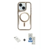 MARSİLYAN™- iPhone 14 Kılıf Yadigar Klasik Özel Seri - Şeffaf Royal Nano Ekran Koruyucu + Diamond Kamera Lens - YL