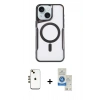 MARSİLYAN™- iPhone 14 Kılıf Yadigar Klasik Özel Seri - Şeffaf Royal Nano Ekran Koruyucu + Shine Kamera Lens - GD