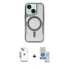 MARSİLYAN™- iPhone 14 Kılıf Yadigar Klasik Özel Seri - Şeffaf Royal Nano Ekran Koruyucu + Shine Kamera Lens - MI