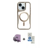 MARSİLYAN™- iPhone 14 Kılıf Yadigar Klasik Özel Seri - Şeffaf Royal Nano Ekran Koruyucu + Raze Metal Kamera Lens - SH