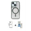 MARSİLYAN™- iPhone 14 Kılıf Yadigar Klasik Özel Seri - Şeffaf Royal Nano Ekran Koruyucu + Shine Kamera Lens - GS