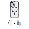 MARSİLYAN™- iPhone 14 Kılıf Yadigar Klasik Özel Seri - Şeffaf Royal Nano Ekran Koruyucu + Shine Kamera Lens - YL