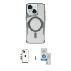 MARSİLYAN™- iPhone 14 Kılıf Yadigar Klasik Özel Seri - Şeffaf Royal Nano Ekran Koruyucu + Shine Kamera Lens - YL