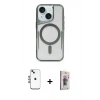 MARSİLYAN™- iPhone 14 Kılıf Yadigar Klasik Özel Seri - Siyah Bilvis 3D Cam Ekran Koruyucu + Shine Kamera Lens - MI