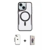 MARSİLYAN™- iPhone 14 Kılıf Yadigar Klasik Özel Seri - Siyah Bilvis 3D Cam Ekran Koruyucu + Shine Kamera Lens - GI