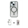 MARSİLYAN™- iPhone 14 Kılıf Yadigar Klasik Özel Seri - Siyah Bilvis 3D Cam Ekran Koruyucu + Shine Kamera Lens - SH