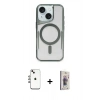 MARSİLYAN™- iPhone 14 Kılıf Yadigar Klasik Özel Seri - Siyah Bilvis 3D Cam Ekran Koruyucu + Shine Kamera Lens - GI