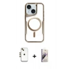 MARSİLYAN™- iPhone 14 Kılıf Yadigar Klasik Özel Seri - Siyah Bilvis 3D Mat Cam Ekran Koruyucu + Shine Kamera Lens - GD