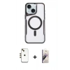 MARSİLYAN™- iPhone 14 Kılıf Yadigar Klasik Özel Seri - Siyah Bilvis 3D Mat Cam Ekran Koruyucu + Shine Kamera Lens - GD