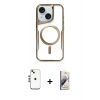 MARSİLYAN™- iPhone 14 Kılıf Yadigar Klasik Özel Seri - Siyah Bilvis 3D Mat Cam Ekran Koruyucu + Shine Kamera Lens - GS